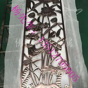 家用铝艺镂空屏风价格 石家庄定做别墅铝板雕花艺术隔断