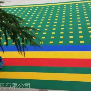 幼儿园悬浮地板 户外悬浮地板 草坪 户外防腐木玩具积木 攀爬网销售淄博可凡玩具