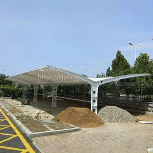双边停车棚公司公共遮阳雨棚膜结构停车棚汽车露天张拉膜车棚设计