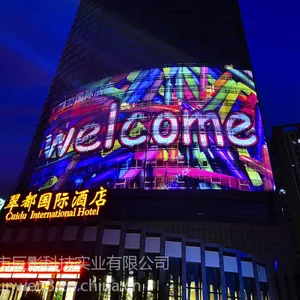 t都市巨影商业中心露天广告、建筑3D广告投影机