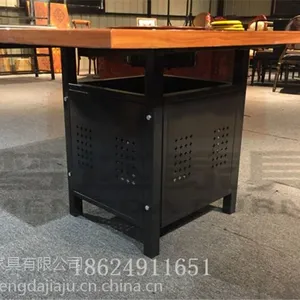 火锅桌椅组合定做loft工业风格主题餐厅串串香大理石电磁炉火锅桌