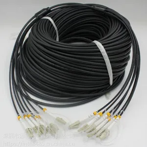 大屏租赁DVI延长器LC-LC多模6芯铠装光纤跳线 TPU野战光缆50/125