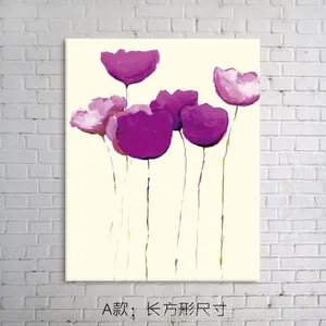 无框画批发 现代客厅/沙发背景墙装饰画 小清新植物花卉 帆布喷绘油画