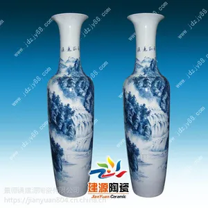 粉彩落地大花瓶 酒店别墅陶瓷摆件 2米大花瓶价格