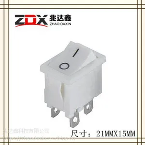 厂家直销(O-一)两档四脚白色船形开关21X15ZDX-6210-WW