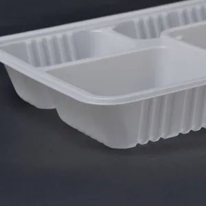 GH2006一次性饭盒 外卖打包微波pp塑料环保可降解快餐盒4格(含盖)
