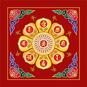 盛古装饰PU/PVC新款古建/寺庙吊顶彩绘天花八字箴言厂家直销/扣板天花