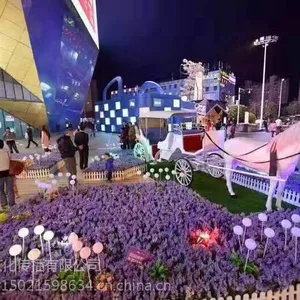 展览 美陈 道具 薰衣草 LED玫瑰花灯 荷兰风车