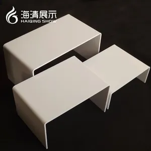 白色饰品亚克力展示台/鞋架/白色化妆品架/透明香水展架/首饰饰品/有机玻璃陈列架