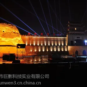 X都市巨影照明亮化工程_庆阳古城农耕文化节建筑3D裸眼亮化投影