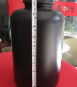直销5000ML加厚HDPE塑料瓶带内盖5L广口大口试剂瓶黑色 保健品瓶