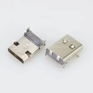 USB 3.1 TYPE-C母座24PIN连接器接口type-c母座加长型 前贴后插JDR