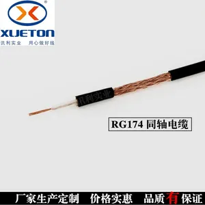 rg174射频同轴线64 铜包铝编织网 讯利线缆RG174裸铜天线/视频射频同轴电缆