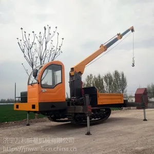 万利小型履带式工程随车吊 山地履带式吊车