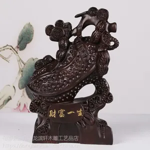 龙滨轩仙作红木工艺品非洲黑檀木财富一生摆件厂家直销
