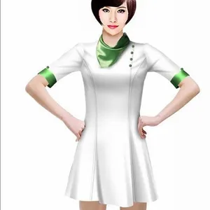 促销服装 女士高端定做制业服套装裙 酒店茶餐厅促销服连衣裙夏季依订有衫