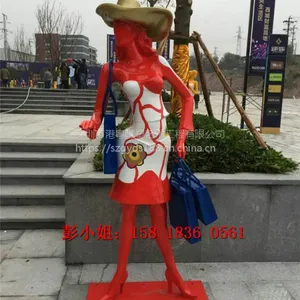 广场人物主题优质现货室外购物广场人像雕塑广场陈列雕塑摆件