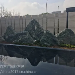 泰山石切片组合 现代园林造景泰山石组合 泰山石原石切片组合