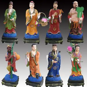 八仙过海 八仙神像图片 何仙姑 蓝采和 吕洞宾 寺庙佛像定做