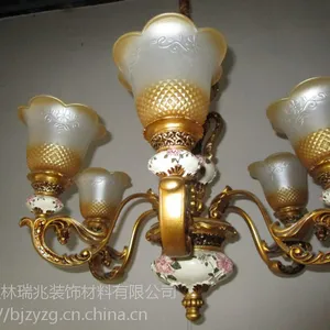 中元之光供应金色树脂欧式吊灯欧式客厅卧室灯别墅洋房装饰灯销售