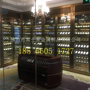 不锈钢酒柜 玫瑰金不锈钢恒温恒湿酒柜 不锈钢红酒柜定制厂家