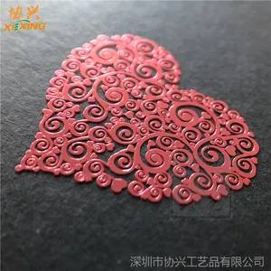 【2018年新款】定制纯镍电铸镍标 红色心形手机金属贴纸 超薄金属个性装饰贴