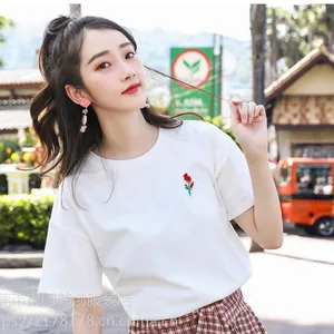 工厂便宜女装短袖便宜T恤批发夏季热卖韩版大版半袖短T地摊几元T恤批发