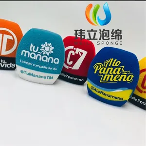 出口三角形海绵话筒套 植绒海绵话筒套可定制logo