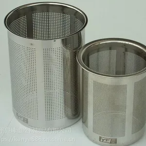 安平工厂现货304不锈钢啤酒饮料过滤筒 100*255mm带提过滤网筒