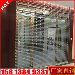 宾兴不锈钢卷帘门电动网闸门银行防盗铝合金卷闸门别墅翻版车库门