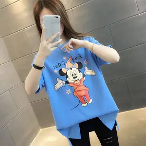 新款女装短袖t恤夏季韩版女士白色纯棉t恤短袖 便宜T恤地摊服装批发