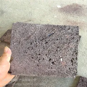 河北驰霖供应天然红色火山石板材红色火山石板乱拼 现货