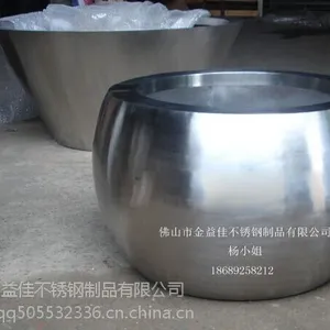 酒店宾馆***不锈钢落地花盆 金属艺术花瓶 户外园艺金属花盆