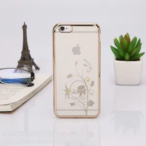 新款苹果iPhone6s/plus 电镀PC+施华洛世奇全包保护套厂家现货秒发