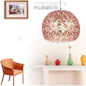 时尚餐厅吊灯厂家批发铝材K9水晶半圆吊灯新款包间卡座K9水晶吊灯