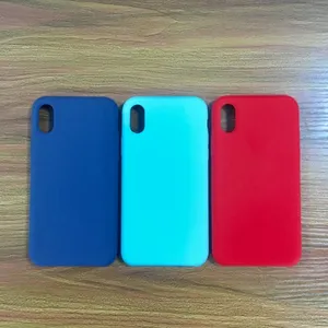 iphonex液态硅胶手机壳,硅胶+pc+超纤,四周研磨合模线,官方12色可选