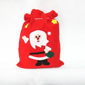 RD2030圣诞束口礼物袋 20x30cm贴花图案无纺布袋子 图案随机