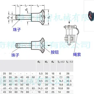 球锁销 钢珠拉拔快速插销 7孔头按钮操作 德标 外径16-30夹持长 维奇精密机械有限公司供应