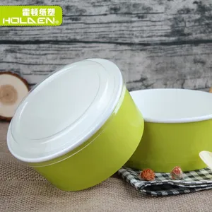 一次性盘沙拉纸碗盖饭碗水果蔬菜盒沙拉盖饭打包盒可带盖炒饭可印刷厂家定制