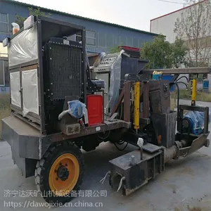 达沃生产全自动路肩石滑模机价格梯形拦水带成型机工作视频