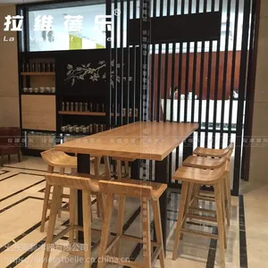 供应拉维蓓乐南昌西餐厅高吧桌 甜品店桌子 冷饮店实木高圆桌