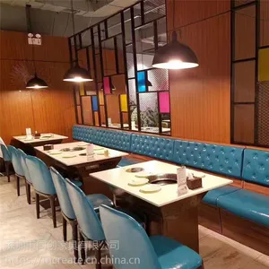 深圳餐饮连锁***店桌椅简约现代自助餐厅火锅桌烧烤桌子椅子图片可定做