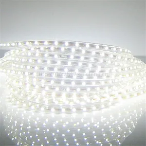 厂家直销户外led灯带5050七彩跑马高压220V段跳流水景观RGB吊顶灯条