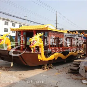 双龙精品画舫游船 12米私人会所商务船 豪华型旅游景区观光木船