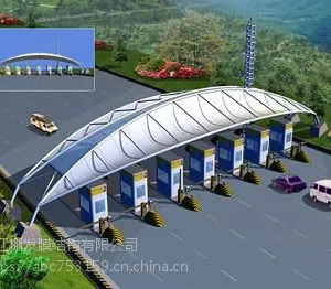 公共电动汽车充电桩PVDF膜结构高速路口收费站张拉棚室外加油站遮阳棚