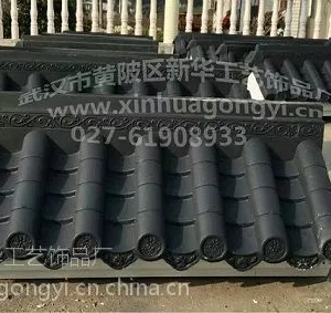 湖北武汉徽派景观仿古瓦古建一体仿真青瓦 GRC水泥马头墙 模具