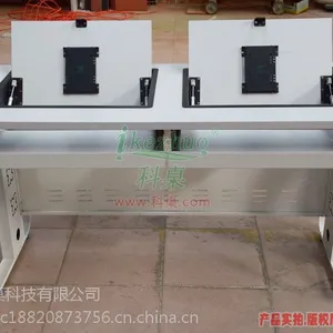 钢制翻转电脑桌 科桌家具双人电脑桌