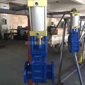气动金属双闸板阀WZ644H-10C省煤器专用高温进料阀