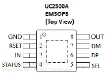 转灯芯片UC2500A，识别协议+可调限流+充满电转灯，多口应用，EMSOP-8封装