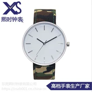 欧美风简约男士手表 大表盘简单休闲手表 深度防水手表配***带